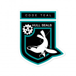 Hull Seals Code Teal Shield Bubble-free stickers